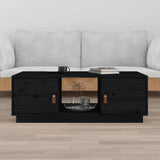 Coffee Table Black 100x50x35 cm Solid Wood Pine 818269