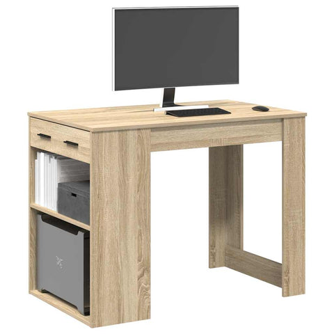 ZNTS Desk with Drawer and Shelf Sonoma Oak 102x62x77.5 cm Engineered Wood 858688