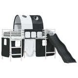 Kids'Loft Bed Frame White and Black 100 x 190 cm Metal 42020854