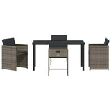 Garden Dining Set 5 pcs Grey Poly Rattan 3380694