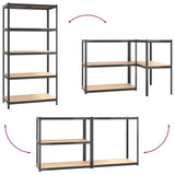 5-Layer Shelves 2 pcs Anthracite Steel&Engineered Wood 152868