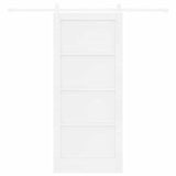 Sliding Door White 86 x 198.5 cm Solid pine wood and steel 3333259