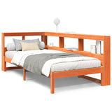Bookcase Bed without Mattress Wax Brown 90x200 cm Solid Wood Pine 3324328