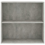2-Tier Book Cabinet Concrete Grey 80x30x76.5 cm Engineered Wood 801003