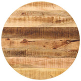 Table Top 80x2.5 cm Round Solid Wood Rough Mango 370013