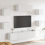 7 Piece TV Cabinet Set White Engineered Wood 3114510
