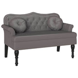 Chesterfield Bench Grey 120.5 x 65 x 75 cm Faux Leather 42019282