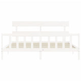 Bed Frame without Mattress White Super King Size Solid Wood Pine 3193287