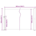 Patio Retractable Side Awning 140x500 cm Black 48394
