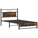 Bed Frame without Mattress Smoked Oak 100x200 cm Engineered Wood 4106903