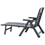 ZNTS Folding Sun Lounger Plastic Anthracite 48756