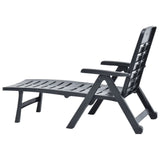 ZNTS Folding Sun Lounger Plastic Anthracite 48756