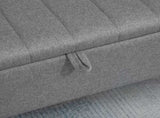 Storage Ottoman with Flip Top, Rectangular Upholstered Bench, Linen Feel Fabric Footstool with Steel T3398P328312