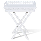 Side Table with Tray White 241148