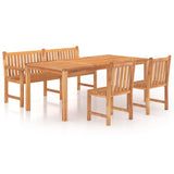 4 Piece Garden Dining Set Solid Wood Teak 3157160