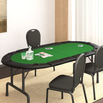ZNTS 10-Player Folding Poker Tabletop Green 208x106x3 cm 80400