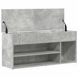 Shoe Bench Concrete Grey 102x30.5x45 cm Engineered Wood 859139