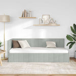 Corner Bed Frame with Headboard Light grey 80 x 200 cm Velvet 42016287