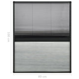Plisse Insect Screen for Windows Aluminium 80x100cm with Shade 148683