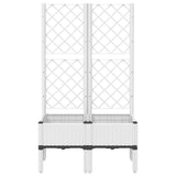 Garden Planter with Trellis White 80x40x142 cm PP 367924