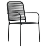 ZNTS 5 Piece Outdoor Dining Set Cotton Rope and Steel Black 48569
