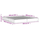 Bed Frame without Mattress Wax Brown 180x200 cm Super King Solid Wood Pine 3211841