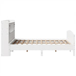 ZNTS Bookcase Bed without Mattress White 150x200 cm King Size Solid Wood Pine 3323141