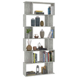 Book Cabinet/Room Divider Concrete Grey 80x24x192 cm Engineered Wood 800094