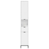 Bathroom Cabinet with Door High Gloss White 31.5 x 33 x 190 cm 883408