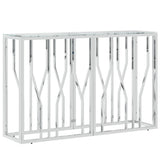 Console Table 110x30x70 cm Stainless Steel and Glass 350025