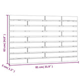 Wall Headboard Black 81x3x63 cm Solid Wood Pine 824747