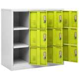 Locker Cabinets 2 pcs Light Grey and Green 90x45x92.5 cm Steel 3095242