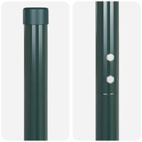 Fence Posts 12 pcs Green 140 cm Powder-coated steel 42012736