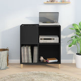 Record Cabinet Black Engineered wood, solid eucalyptus wood Medium 831990
