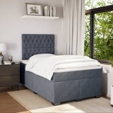 Box Spring Bed with Mattress Dark Grey 120x190 cm Small Double Velvet 3290865