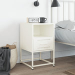 ZNTS Bedside Cabinet White 36x39x60.5 cm Steel 846564