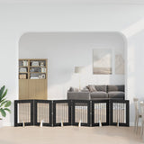 Foldable Dog Gate with Stands 6 pcs Black Oak 362 cm 892103