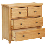 Chest of Drawers 80x35x75 cm Solid Oak Wood 289197