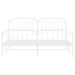 ZNTS Metal Bed Frame with Headboard and Footboard White 180x200 cm Super King 373958