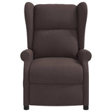 Wing Back Electric Massage Recliner Chair Dark Brown Fabric 3460295