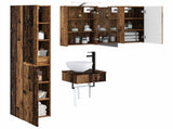 Bathroom Furniture Set 5 pcs Old Wood Engineered Wood and Glass 3407253