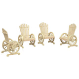 Garden Adirondack Chair Set of 4 Natural Wood Solid fir wood 3207117