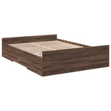 Bed Frame with Drawers without Mattress Brown Oak 120x200 cm 3280306