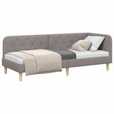 Corner Bed Frame with Headboard Taupe 80 x 200 cm Fabric 42016558