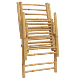 6 Piece Folding Reclining Chairs with Cream White Cushions Bamboo 3208928