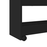 ZNTS Narrow Storage Trolley 4 Tier Black Engineered Wood 855260