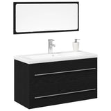 Bathroom Sink Cabinet with Drawer Wall-mounted 3 pcs Black Oak 3333134
