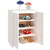 Shoe Cabinet White 60x35x80 cm Solid Wood Pine 813531