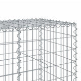 Gabion Basket with Cover 200x100x100 cm Galvanised Iron 3295192