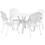 Garden Dining Set 5 pcs White Aluminium 3334686